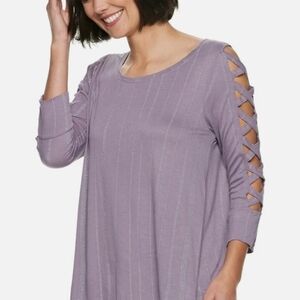 Jennifer Lopez | Strap Sleeve Top, Purple Medium